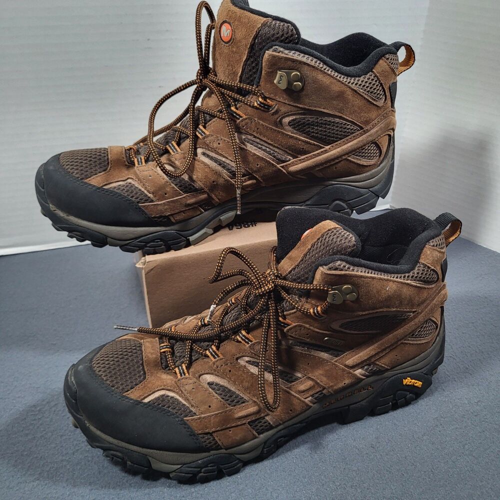 Merrell Moab 2 Mid Boots Mens 14 Earth Brown Waterproof Hiking Outdoor J06051W